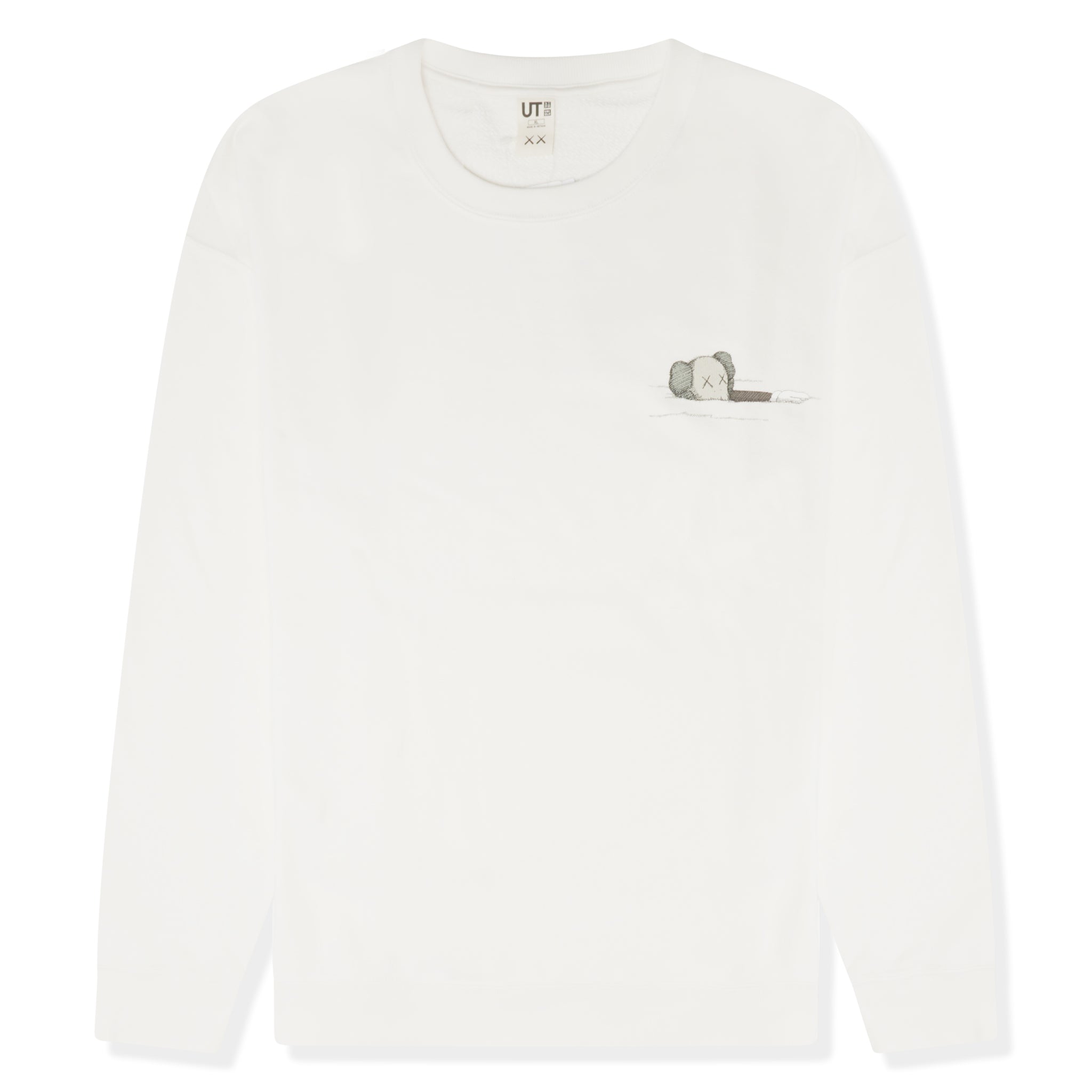 Front view of Kaws X Uniqlo Ut Graphic White Sweatshirt 467395